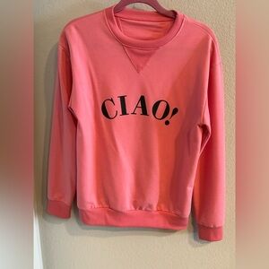 CIAO! Salmon pink sweatshirt Medium